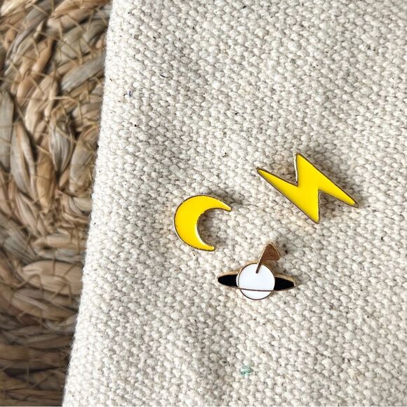 NWT Set of 3 Space Celestial Pin Broaches - Picture 2 of 4